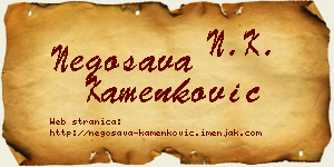 Negosava Kamenković vizit kartica